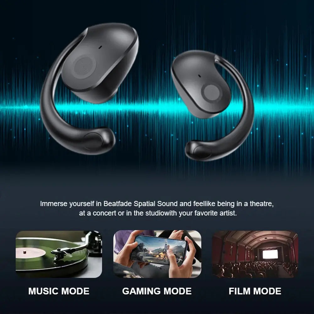 outdoor sport dustproof  Noise reduction wireless bluetooth 5.3 comfort earhook earbuds earphones