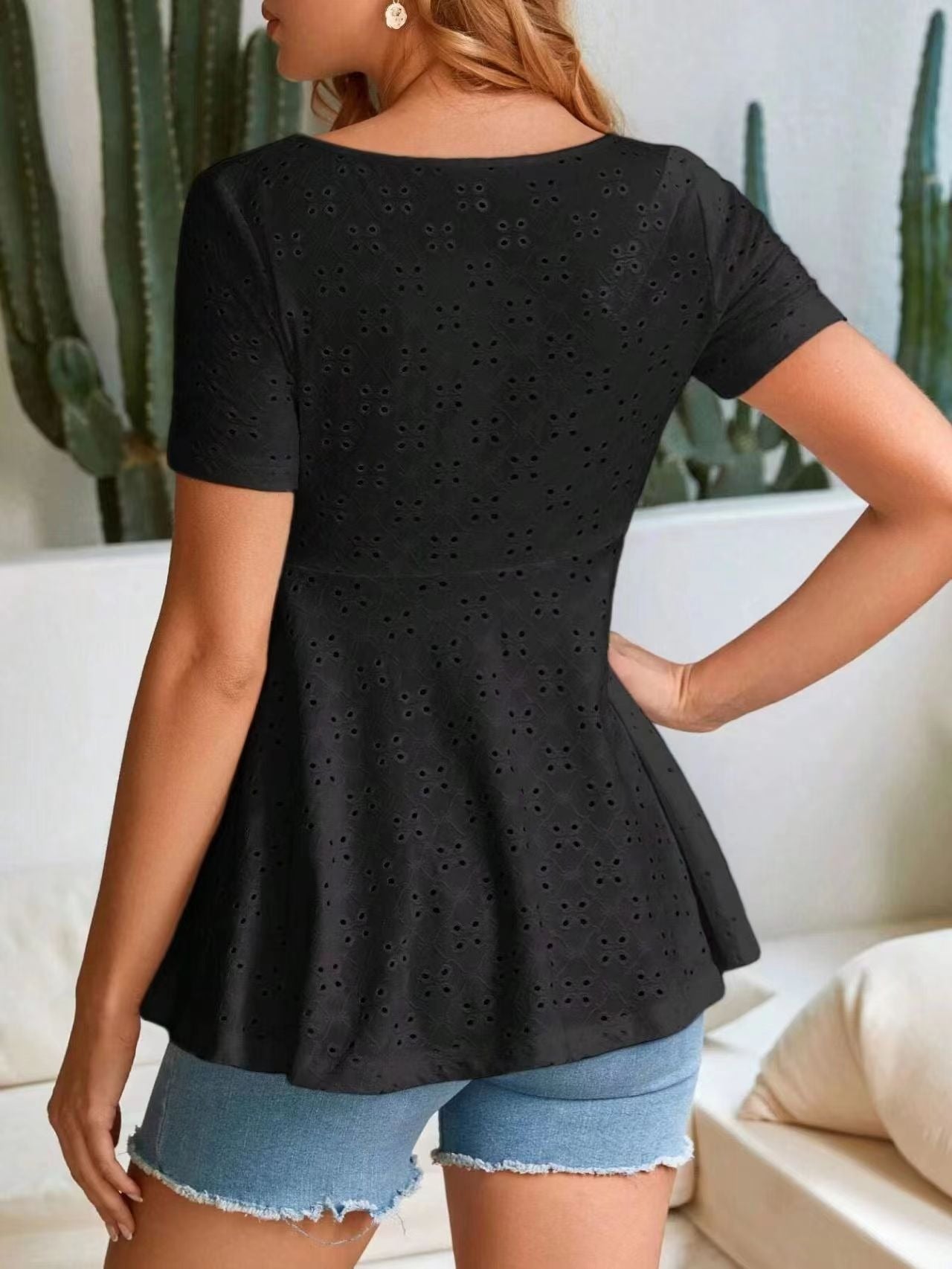 Fashion maternity women's clothing Amazon knitted open air fashion short sleeved maternity T-shirt