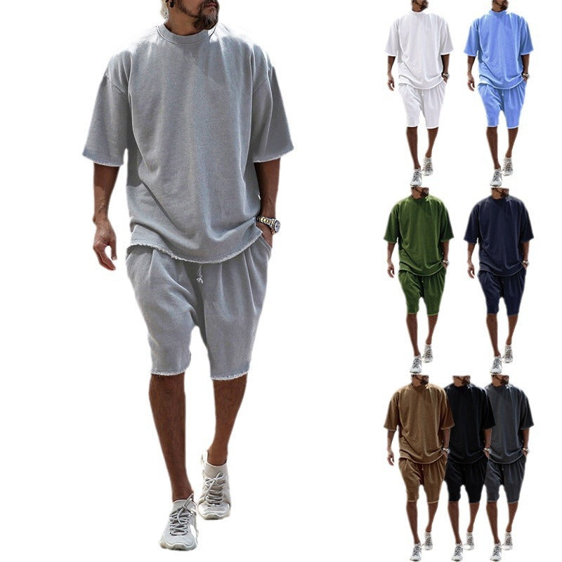 Sports suit casual loose short sleeved T-shirt shorts trendy men's clothing