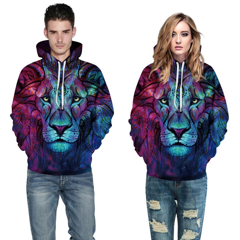 Men Women 3d Sweatshirts Print Paisley Flowers Lion Hoodies