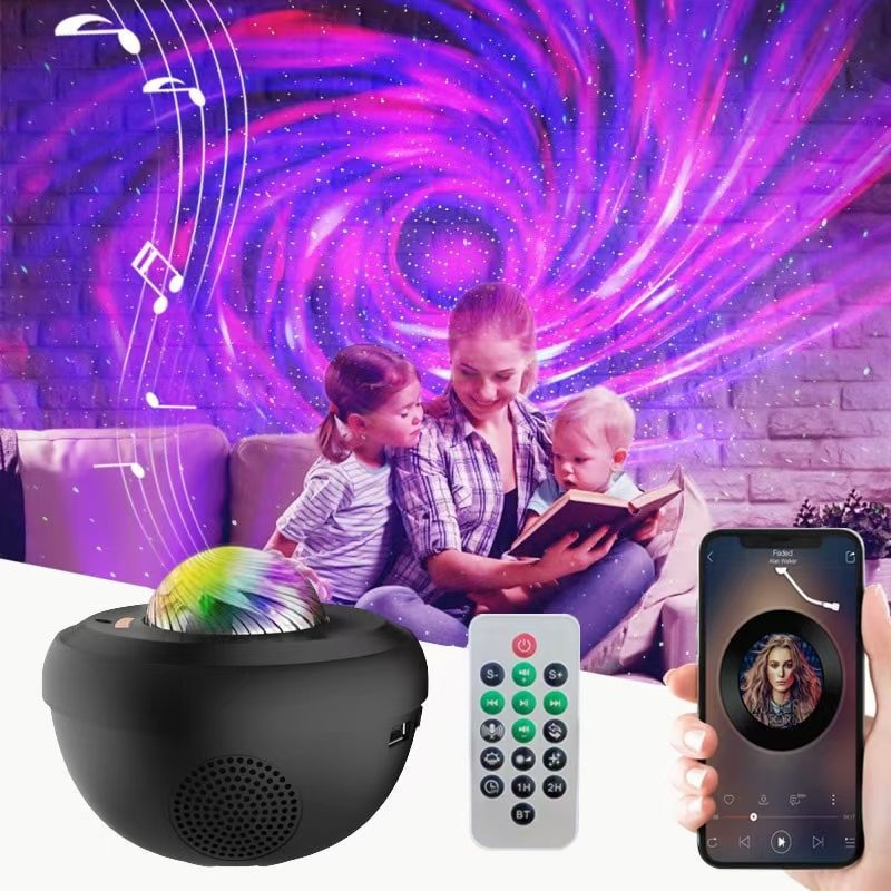 Full Sky Star Laser Sky Projection Light Atmosphere Light Bluetooth Music USB Flame Bowl Water Pattern Light Night Light