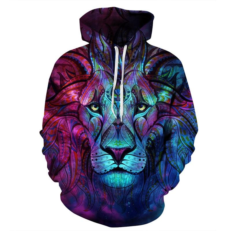 Men Women 3d Sweatshirts Print Paisley Flowers Lion Hoodies