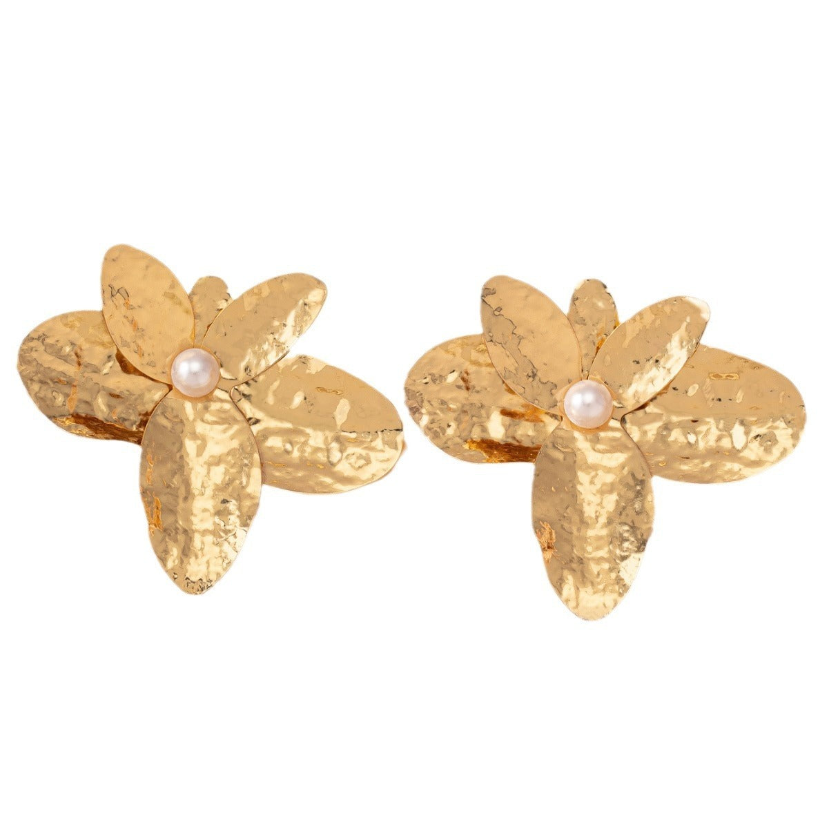 Design large flower earrings for women, fashionable and high-end, with earrings and irregular petal earrings