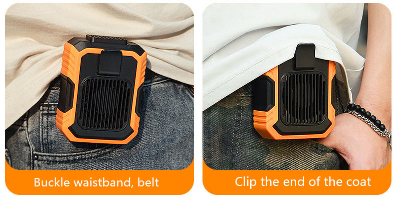 Hanging clip type fan waist mounted leaf free lazy person USB charging outdoor portable mini desktop handheld small fan