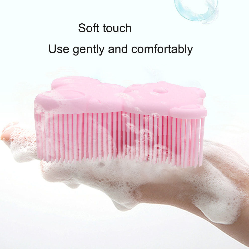 Cartoon teddy bear shampoo brush silicone shower brush