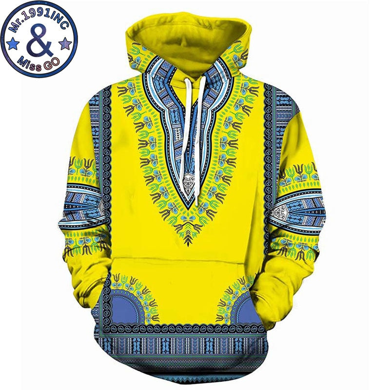 African Dashiki Print Hoodie Sweatshirt