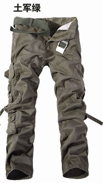 Military Tactical pants men Multi-pocket washed overalls men loose cotton pants male cargo pants for men trousers,size 28-42