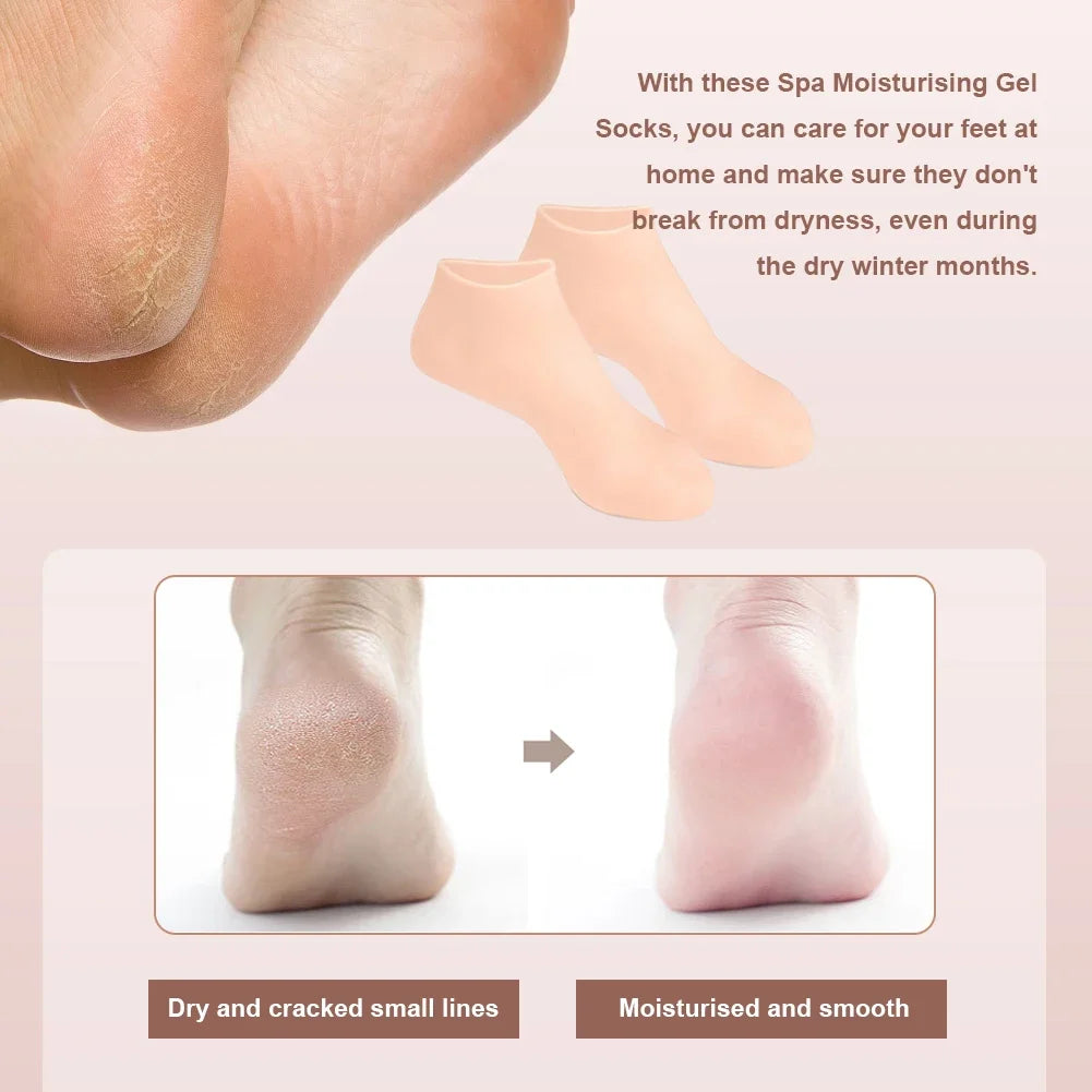 Silicone Socks Moisturizing Gel Socks Exfoliating and Preventing Dryness Spa Foot Care Tool Cracked Dead Skin Remove Protector