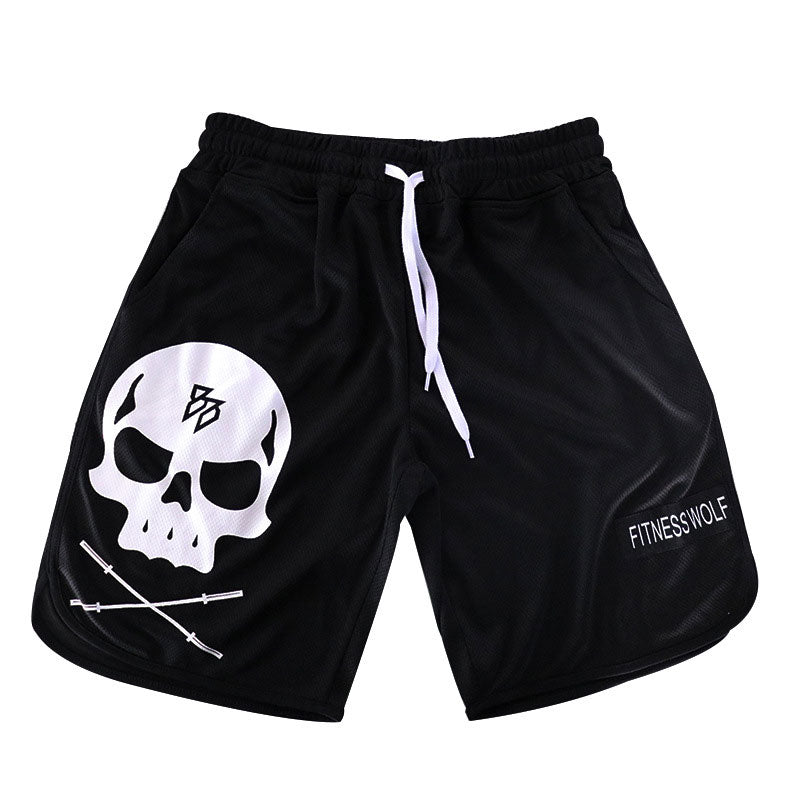 Shorts Men Quick Dry Skull Print Gym Jogging Shorts For Men