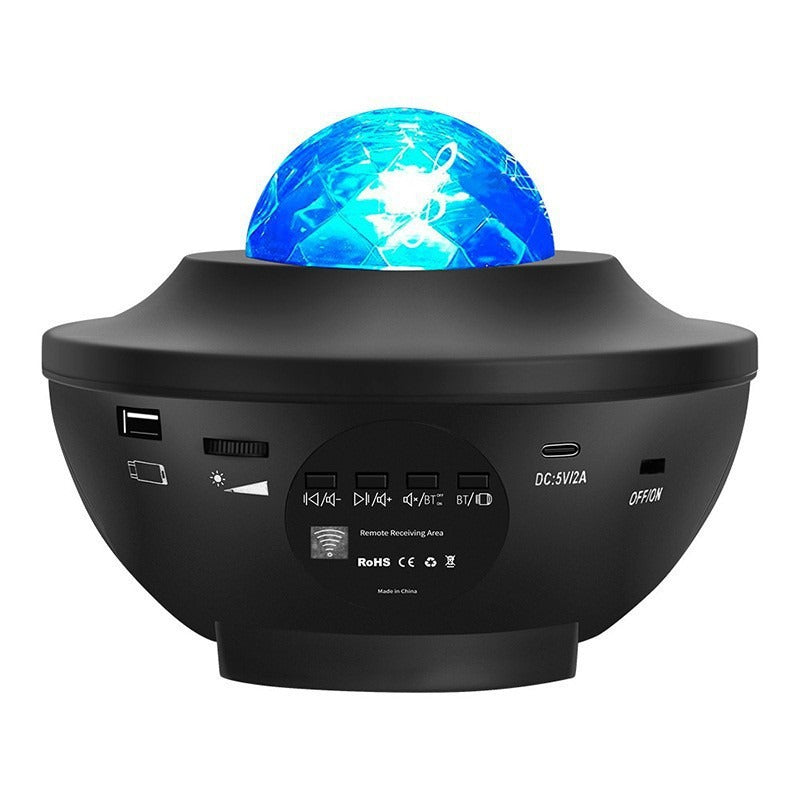 Full Sky Star Laser Sky Projection Light Atmosphere Light Bluetooth Music USB Flame Bowl Water Pattern Light Night Light