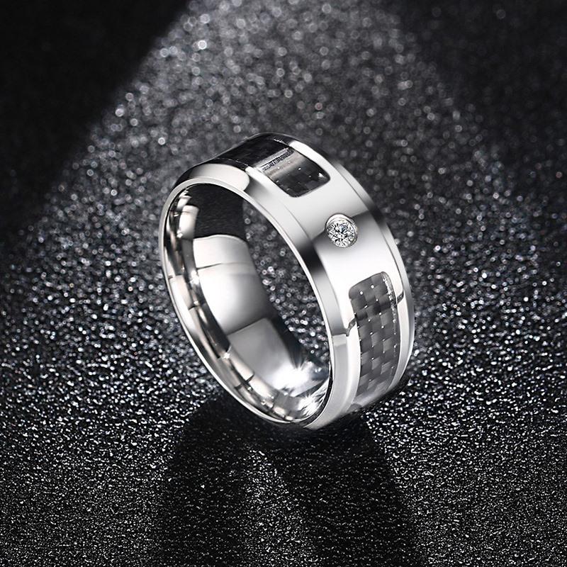 Vnox 8mm Finger Ring for Men Male