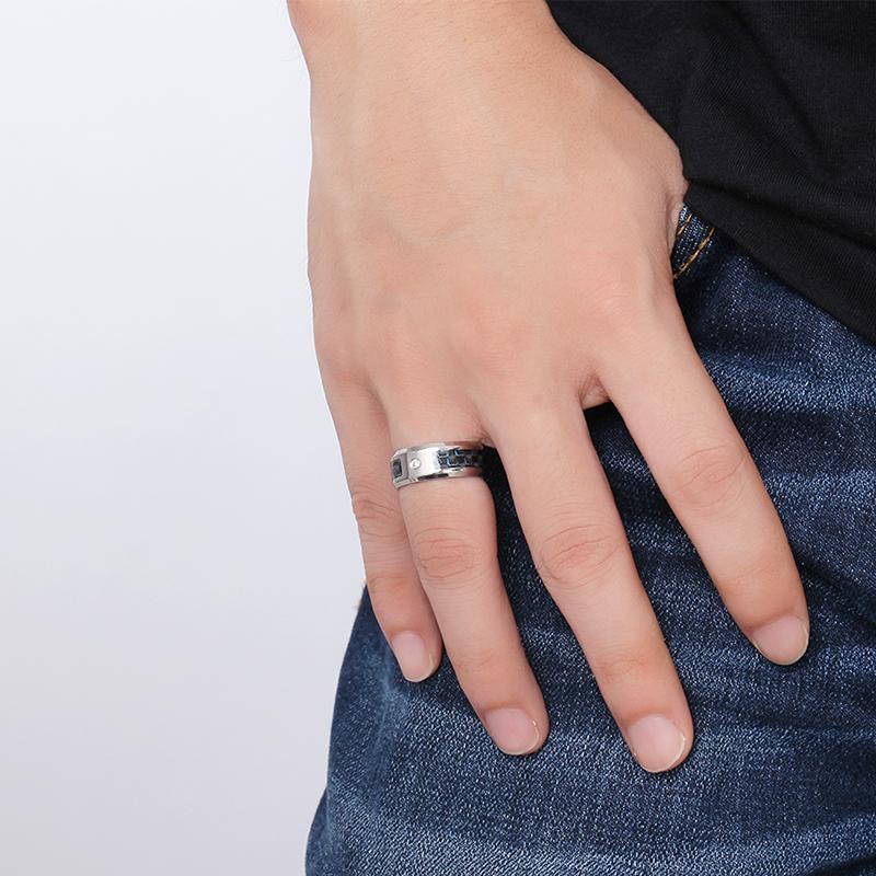 Vnox 8mm Finger Ring for Men Male