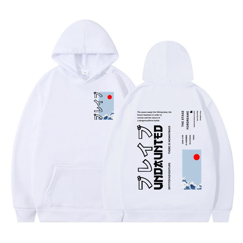 Wave print hoodie sports hip-hop street men's and women's pullover hoodie