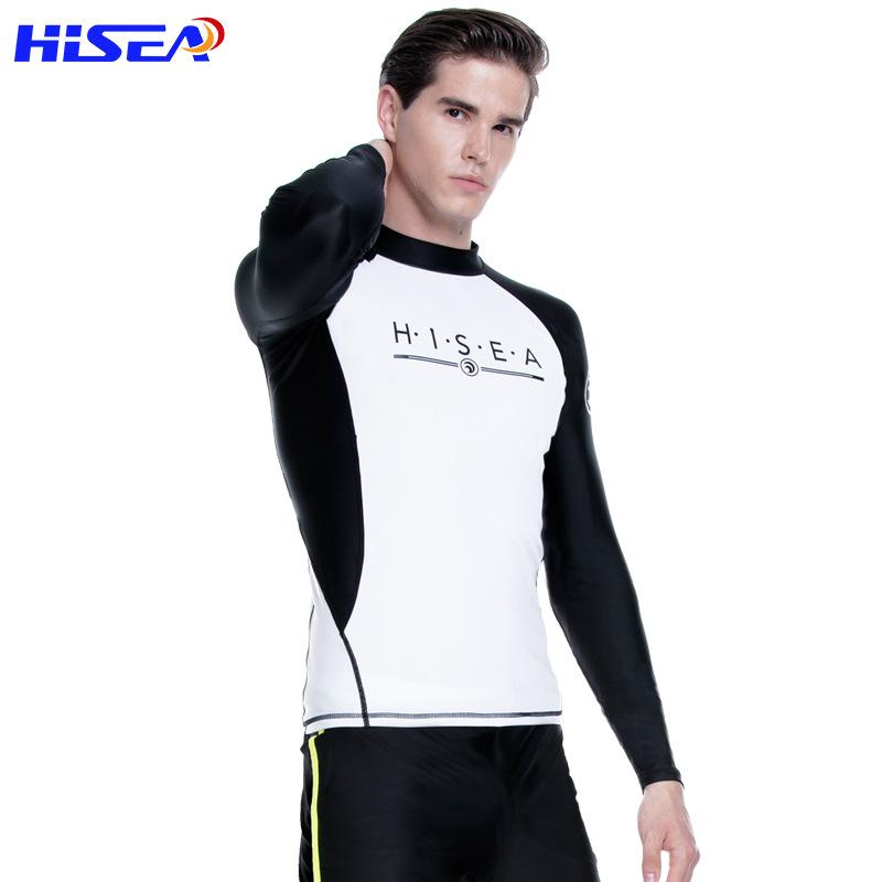 Lycra Wetsuit Men Surfing Suit Long Sleeve Swimwear Men Rashguard Swim Shirts Split Wet Suit