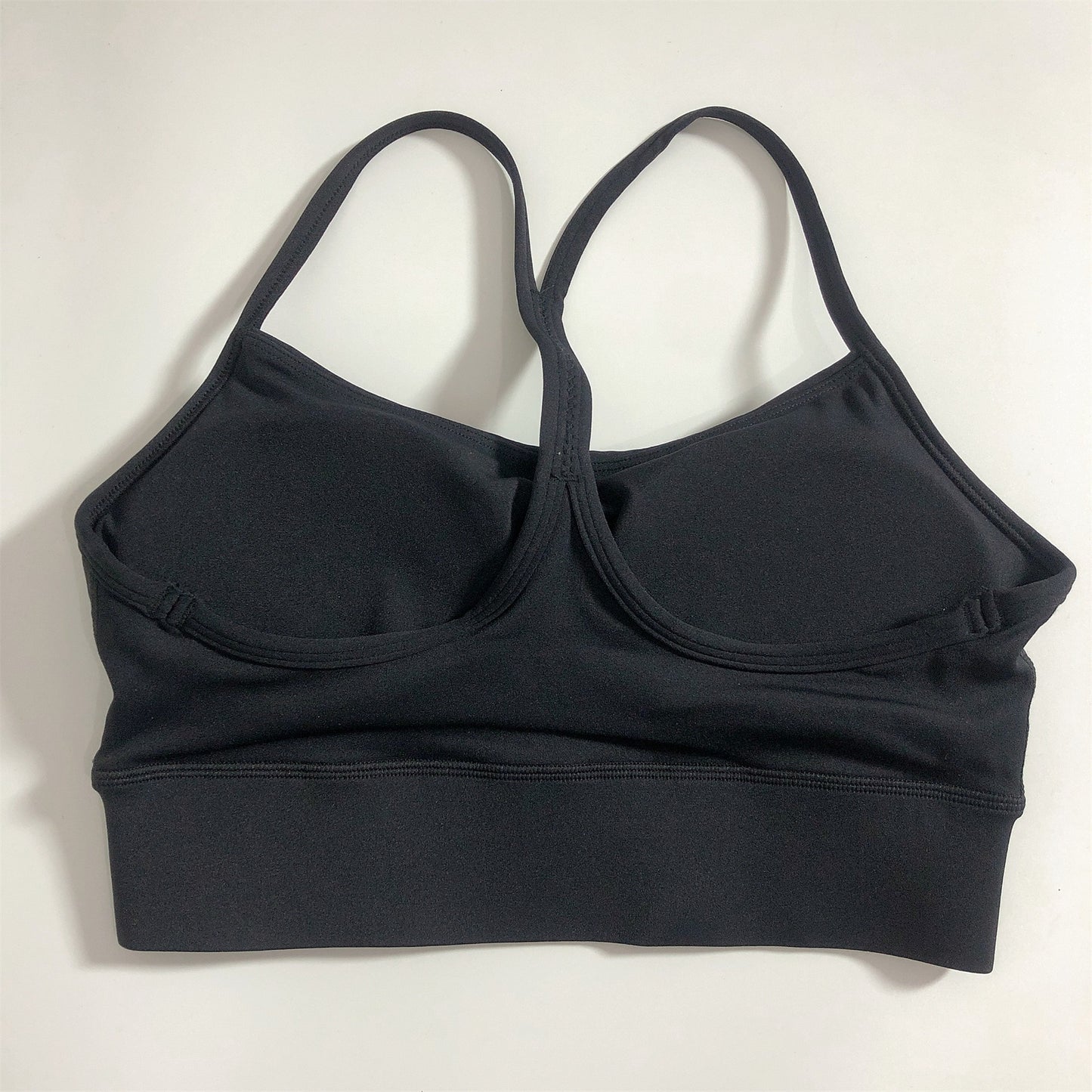 Solid color yoga wear Y-shaped fitness bra women's sports bra soft elastic tight thin straps beautiful vest suspenders