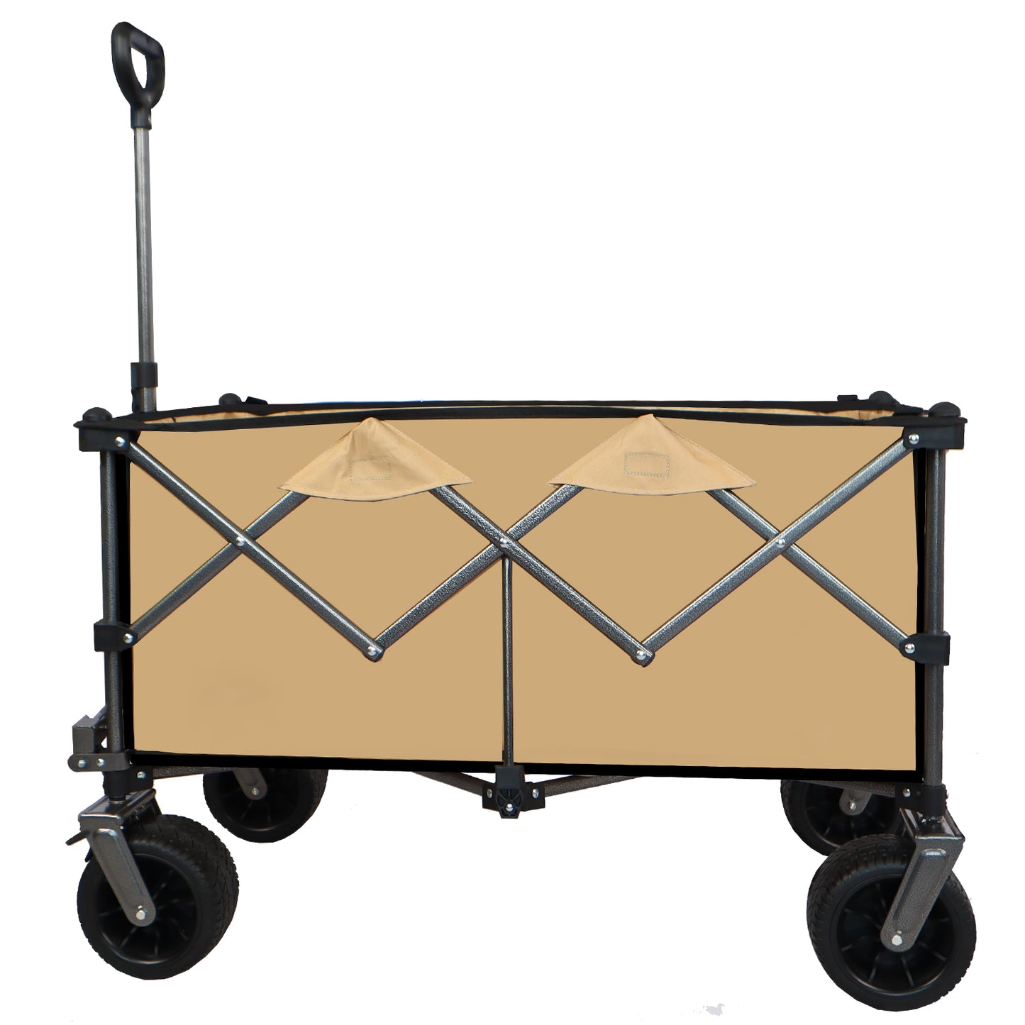 Collapsible Folding Wagon Push Pull Foldable Beach Wagon Cart