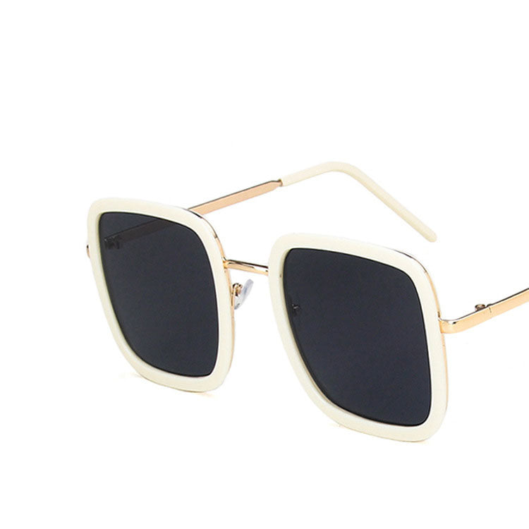 Large frame square sunglasses for ladies, elegant driving, long face sunglasses, trendy and UV protection