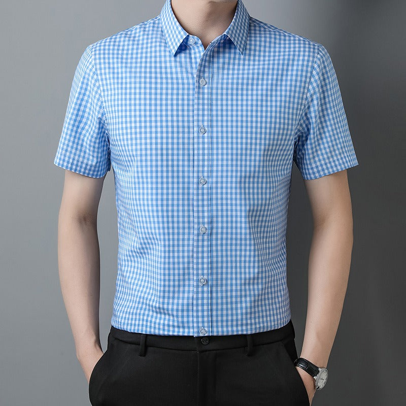 Men's short sleeved shirt casual lapel men's shirt all cotton men's shirt