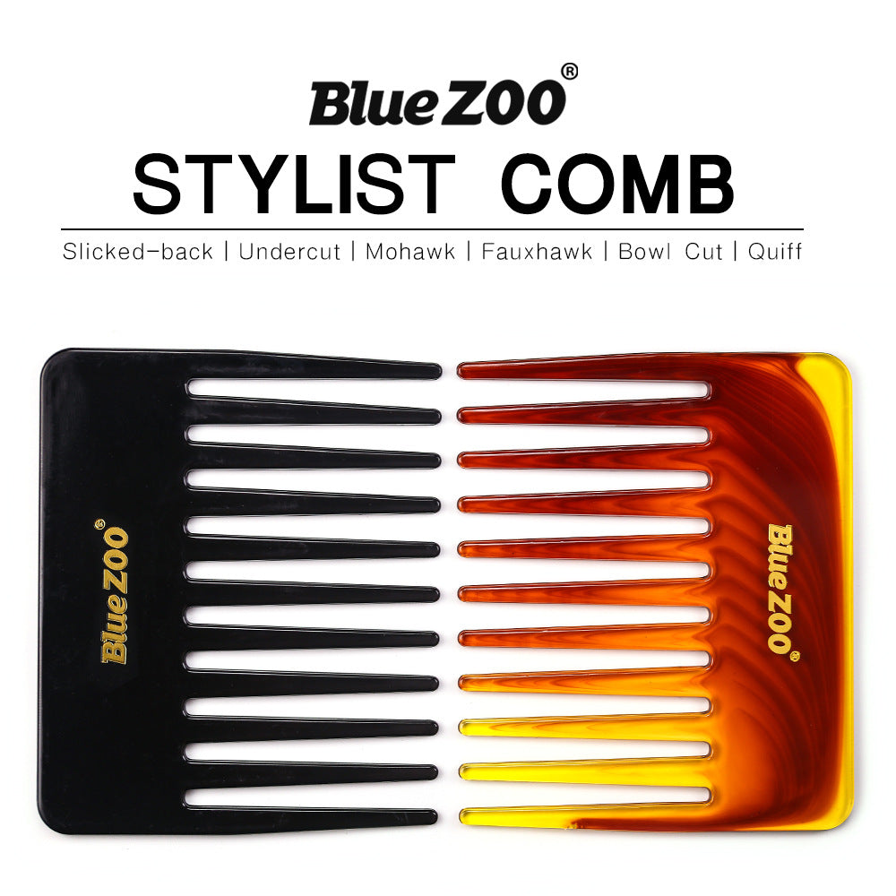 Single Side Short 2 Colors BlueZOO Big Back Shape Big Knife Comb Big Tooth Comb Large Insert Comb Shovel Oil Head Comb