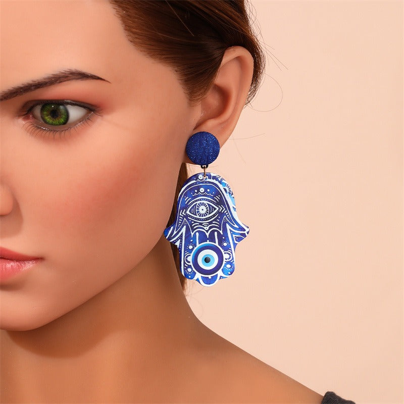 Fashionable commuting, simple personality, retro and exaggerated earrings, eyes, palms, earrings, earrings, earrings, pendants