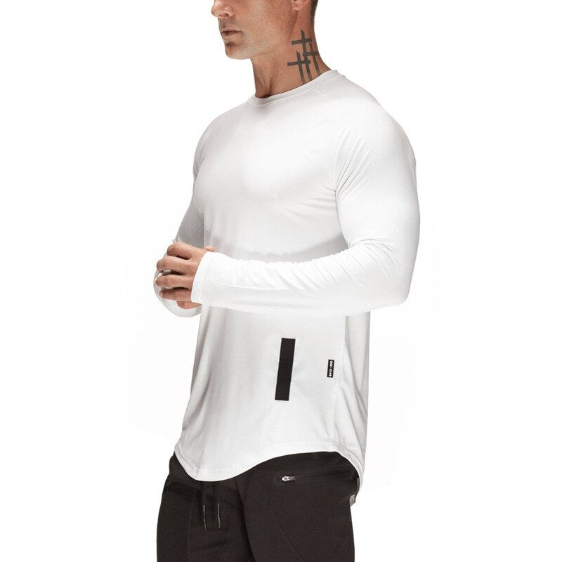 New Sport Shirt Men Long Sleeve Quick Dry Sport Top Solid Crossfit t shirt Gym Fitness Running Shirt Workout Jersey Rashgard Men