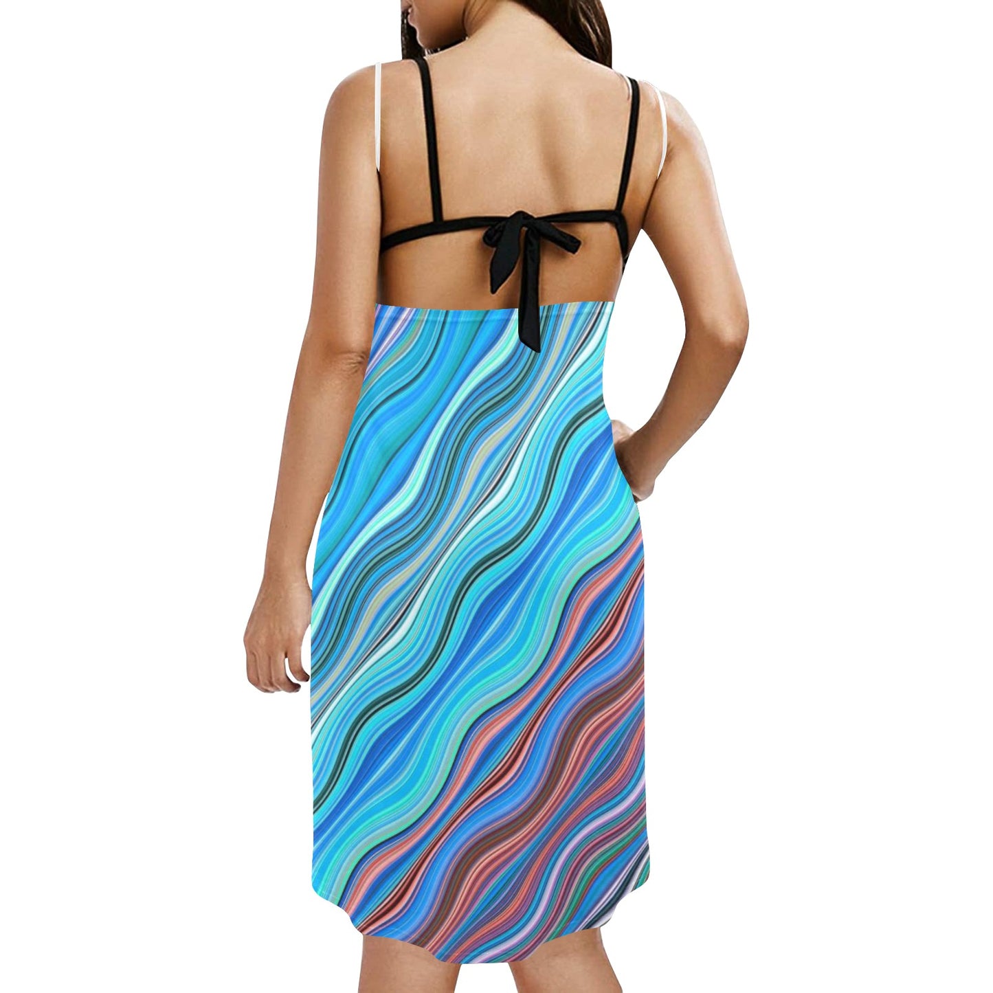 Spaghetti Strap Backless Beach Dress